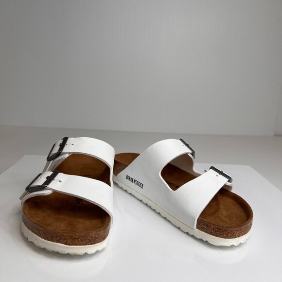 Birkenstock Sandal Women 5 Leather Flat Slide Arizona Strap Work Party Core Ex - Picture 1 of 10